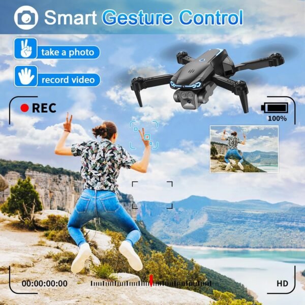 Drone with Camera 1080P HD, FPV Foldable Drone for Adults Kids, One-Key Take Off/ Landing, 3D Flips, Altitude Hold, Speed Adjustment, Headless Mode, 2 Batteries, Toys Gifts for Boys Girls, Beginner