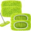 Reusable Dry Sweeping Cloths Microfiber Wet Mop Pads Compatible with Swiffer Sweeper Mop Replacement Sweeping Mopping pad Refills for Hardwood Surface Floor Cleaning (4PCS)