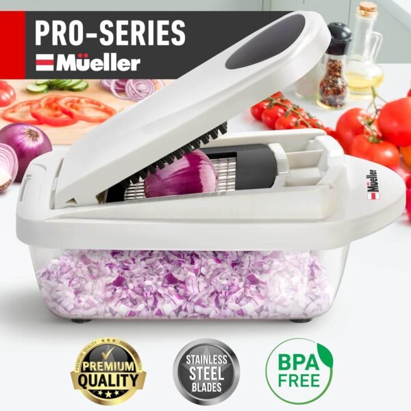 81Pqv2ZZSpL._AC_SL1500_.jpg Mueller Pro-Series 10-in-1, 8 Blade Vegetable Chopper, Onion Mincer, Cutter, Dicer, Egg Slicer with Container, French Fry Cutter Potatoe Slicer, Home Essentials & Kitchen Gadgets, Salad Chopper