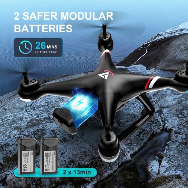 TENSSENX GPS Drone with 1080P HD Camera for Adults and Kids, 5G Transmission FPV Drone, TSRC X7 RC Quadcopter with 2 Batteries, Auto Return, Follow Me, Altitude Hold, Easy for Beginners