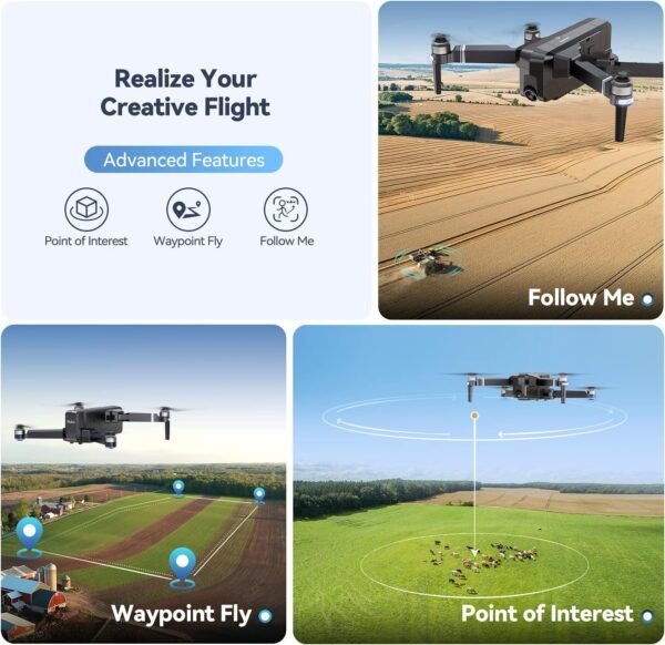 Ruko F11PRO Drones with Camera for Adults 4K UHD Camera 60 Mins Flight Time with GPS Auto Return Home Brushless Motor, Compliance with FAA Remote ID, Black (with Carrying Case)