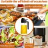 YARRAMATE Oil Sprayer for Cooking, 2 in 1 Olive Oil Dispenser Bottle for Kitchen, 16oz/470ml Premium Glass Oil Bottle, Food-grade Oil Mister for Air Fryer, Salad, Frying, BBQ (Black)