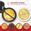 Holstein Housewares - Non-Stick Omelet & Frittata Maker, Stainless Steel - Makes 2 Individual Portions Quick & Easy (2 Section, Black)