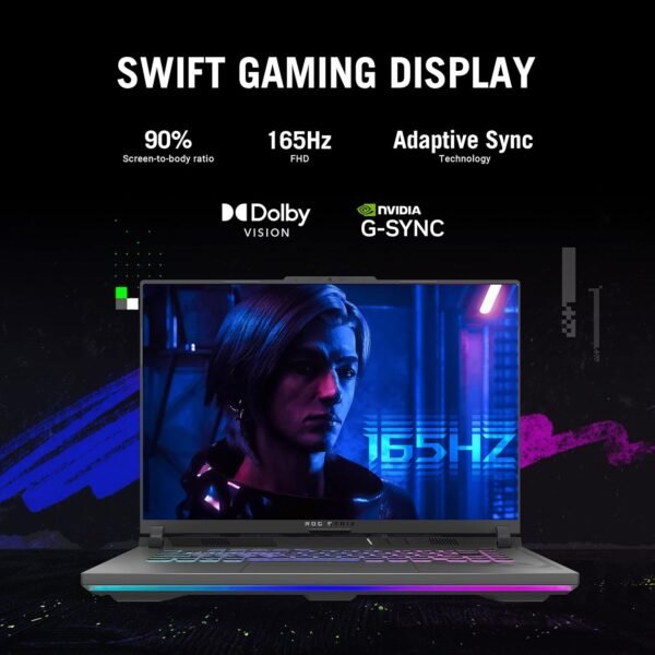ASUS ROG Strix G16 Gaming Laptop, 16” 16:10 FHD 165Hz Display, NVIDIA® GeForce RTX™ 4060, Intel Core i7-13650HX, 16GB DDR5, 1TB PCIe Gen4 SSD, Wi-Fi 6E, Windows 11, G614JV-AS74