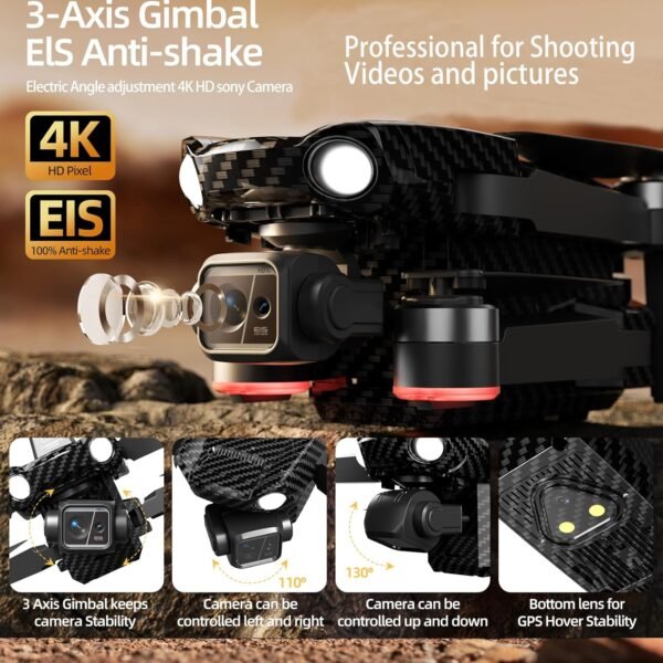 81XfPHLW04L._AC_SL1500_.jpg NewUpgraded Drones with Camera for Adults 4K, 3 Axis Gimbal Drone with Payload Release, Touch Screen Tablet Controller without Obstacle Avoidance, 5 Miles, 82 Minutes Long Battery, Time-lapse, Follow Me/Car, Carbon Fiber Feature Gift Drone