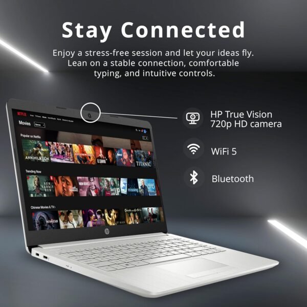 HP Stream 14" HD BrightView Laptop, Intel Celeron N4120 Processor, 16GB RAM, 64GB SSD, Intel UHD Graphics, 720p Webcam, WiFi, HDMI, Win 11 S, Silver (Renewed)