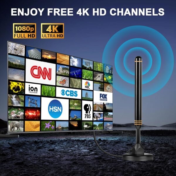 TV Antenna Indoor Antenna for Smart TV for Long Range Reception and All Smart TVs HD Digital Antenna with Amplifier Signal Booster for Local Channels Supports 4K 1080p-2025 Upgrade