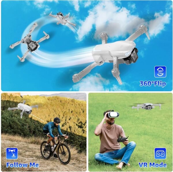 Drone with Camera for Kids & Adults, 1080P HD Mini FPV Drones with Altitude Hold, One-Key Take Off/Landing, Headless Mode, 360° Flips, Speed Adjustment, Toys Gifts for Boys Girls, Beginner