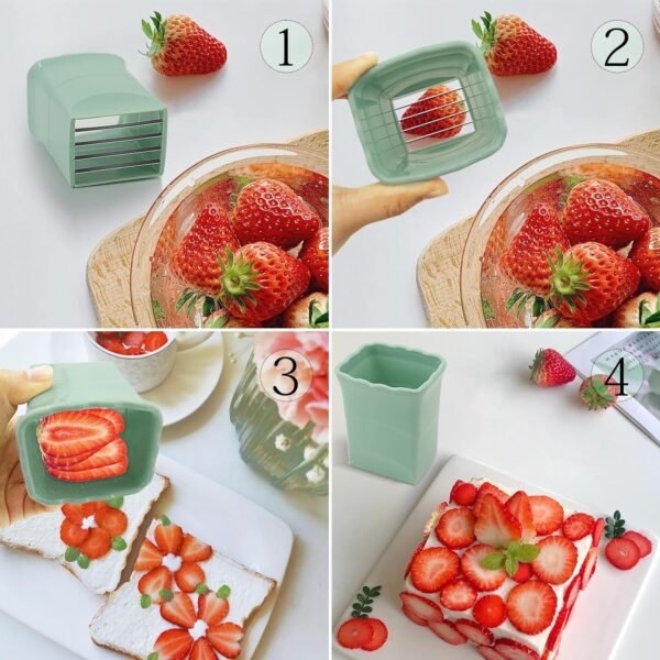 Strawberry Slicer Cup：Fruit Cup Slicer for Strawberry, Egg, Banana, Mushroom, Cucumber, Kiwi and Veggie Salad Speed Cutter the Kitchen Gadget Tool