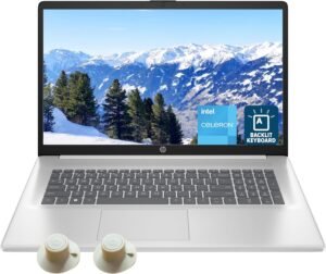 HP 17" Laptop, Intel Celeron N4120 Processor, 16GB RAM, 1TB SSD, Backlit Keyboard, Intel UHD Graphics 600, Windows 11 Home, Webcam, Wi-Fi, Bluetooth, Alpacatec Accessories, Diamond White(Renewed)