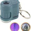 Carson MicroMini 20x Pocket Microscope, UV and LED Flashlight, Blue (MM-280B)