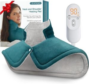 Heating Pad for Neck and Shoulder Pain Relief, Gifts for Women Her Mom Men Him Dad, Weighted Heated Wrap for Back, 6 Heat Settings 2 Hours Auto Shut Off, Anniversary Birthday Gifts, 17x23inch, Blue