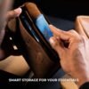 Genuine Leather Horizontal Phone Holster for Men, Horizontal Cell Phone Holder for Belt w/Magnet Closures, Handcrafted Cellphone Case for iPhone and Smartphones