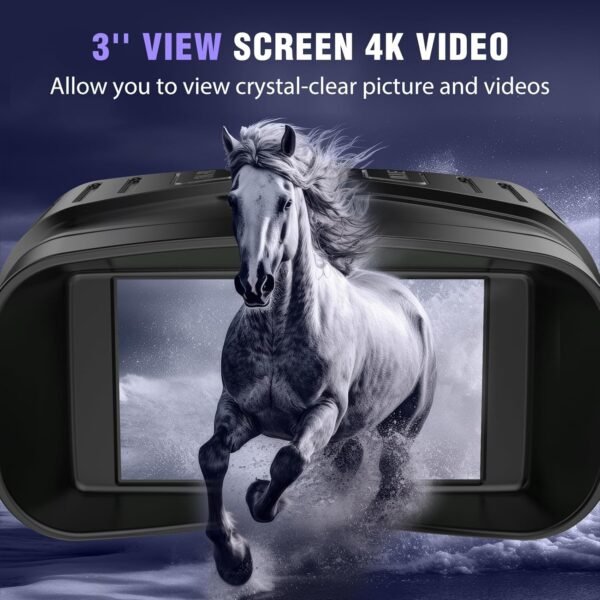 81lEnzCwKHL._AC_SL1500_.jpg Night Vision Goggles - 4K Night Vision Binoculars with 5000mAh Rechargeable Battery, 32GB TF Card can Save Photo and Video, 3'' HD Screen for Camping & Security, Black