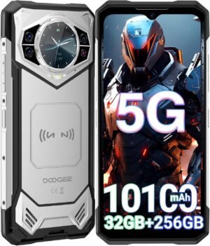 DOOGEE S200 Rugged Smartphone 5G, 10100mAh 33W, 32GB+256GB Android 14 Rugged Unlocked Cell Phone with 1.32" Rear Screen, 100MP+20MP Night Vision, 6.72" FHD+ 120Hz, 4K, NFC, 5G Dual SIM, ATT, Verizon