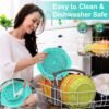 Chicken Shredder Large Chicken Breast Shredder Tool Twist with Brush&Fork, Visible Meat Shredder Machine, Anti-Slip Strip, Ergonomic Handle, BPA Free, Pork Beef Chicken(Mint Green)
