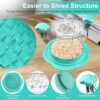 Chicken Shredder Large Chicken Breast Shredder Tool Twist with Brush&Fork, Visible Meat Shredder Machine, Anti-Slip Strip, Ergonomic Handle, BPA Free, Pork Beef Chicken(Mint Green)