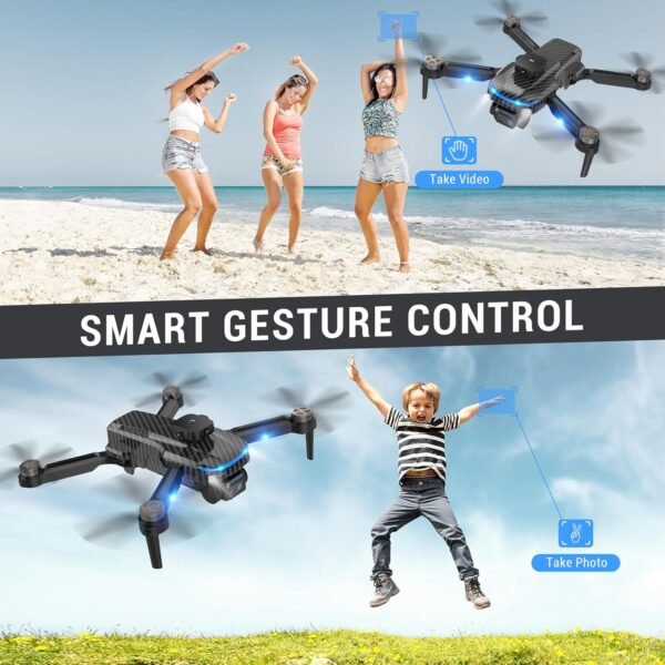 4K Drones with Camera for Kids,Drones for Adults with Emergency Stop, Headless Mode, 360° Flips, Carrying Case & 2 Batteries,Wireless RC Toys for Boys Girls