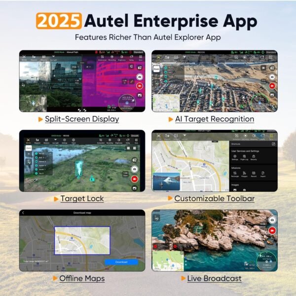 Autel Robotics EVO Lite 6K Enterprise, 1'' CMOS 6K Camera, F2.8~F11 Aperture,16x Digital Zoom, 40 Minutes Flight, 2025 AI Target Recognition, 12KM Transmission, Autel Smart Controller SE V2