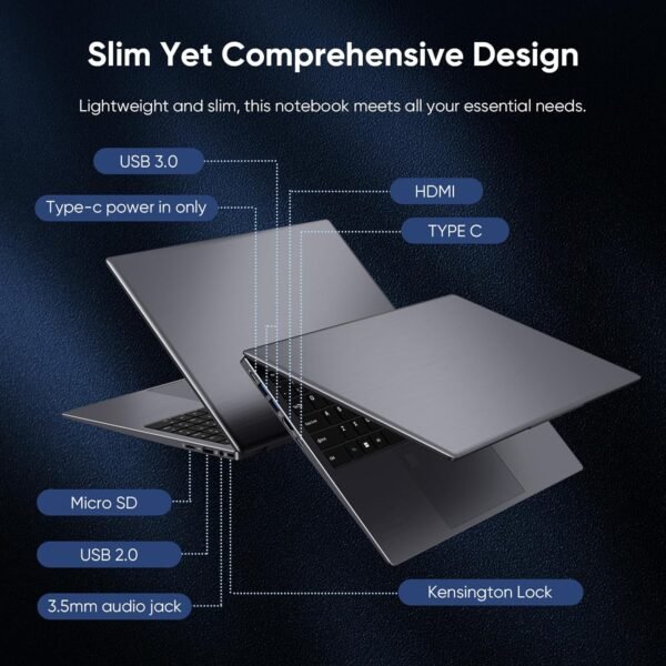 Coolby 15.6inch Windows 11 Laptop, 12GB RAM/256GB SSD, 1920x1080 IPS Display, Intel N95(Beats N5095) Quad Core Laptop Computer, Support Fingerprint, WiFi 5, BT