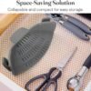 Kitchen Gizmo Snap N' Strain - Silicone Pasta Strainer Clip-On for Pots and Pans - Heat Resistant Colander for Vegetables and Noodles - Kitchen Gadgets for Cooking - Space-Saving Design - Grey
