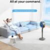 Dreo Fan For Bedroom, Standing Fan for Home, 120°+105° Smart Oscillating Pedestal Fans with Wi-Fi/Voice Control, 100ft Quiet Circulator Fan, DC Motor, 6 Modes, 8 Speeds, 37-43'' Adjustable Height