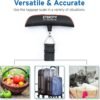 Etekcity Luggage Scale for Travel Essentials, Digital Suitcase Weight Scale with Hook, Travel Accessories for Portable Hanging Baggage, 110 Pounds, Battery Included