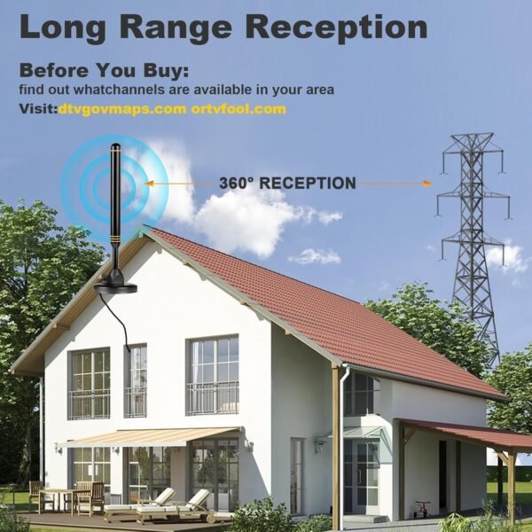 TV Antenna Indoor Antenna for Smart TV for Long Range Reception and All Smart TVs HD Digital Antenna with Amplifier Signal Booster for Local Channels Supports 4K 1080p-2025 Upgrade
