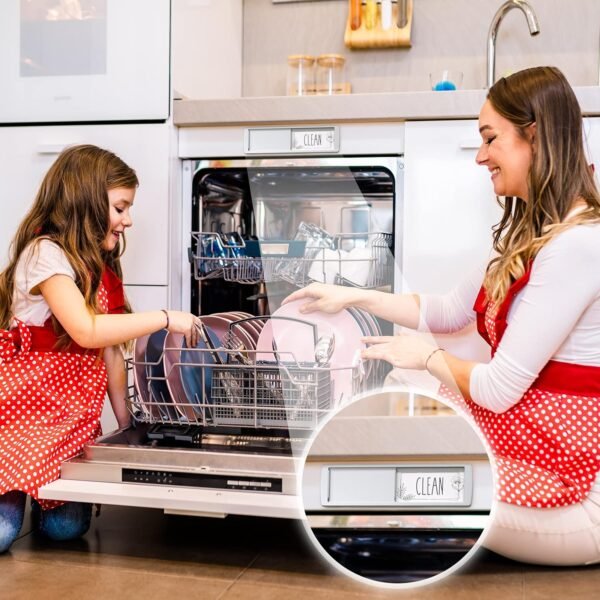Stylish Dishwasher Magnet Clean Dirty Sign - 2 by 7 Inch - Ideal Clean Dirty Magnet for Dishwasher - Kitchen Organizer and Gadget - Nice Office, Home Farmhouse Decor