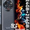 OUKITEL WP35 Rugged Smartphone 5G - 24GB+256GB/TF 2TB Android 14 Rugged Phone, 11000mAh Large Battery, 6.6" FHD+ Corning Screen, Dual Sim Cell Phone, 64MP+32MP Camera, NFC/OTG/BT5.2/T-Mobile, Grey