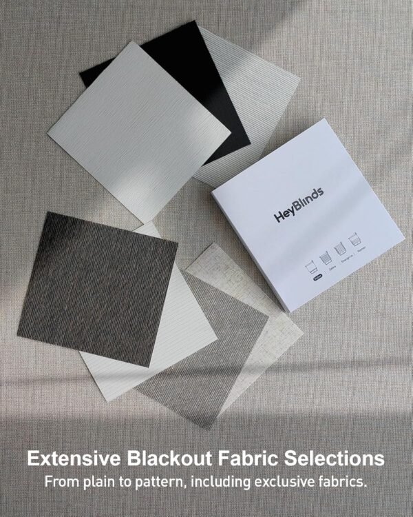 Motorized Blinds with Remote, 100% Blackout Smart Blinds, Motorized Shades, Automatic Blinds for Windows, Electric Blinds (Blackout Roller Shades Fabric Samples)