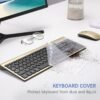Wireless Keyboard and Mouse Ultra Slim Combo, TopMate 2.4G Silent Compact USB 2400DPI Mouse and Scissor Switch Keyboard Set with Cover, 2 AA and 2 AAA Batteries, for PC/Laptop/Windows/Mac - Gold Black