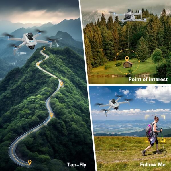 Drone with 4K UHD Camera for Adults,GPS RC Drone Brushless Motor,Upgraded Tablet Screen,2 Axis Gimbal EIS, Smart FPV Foldable Quadcopter for Beginners, Auto Return, Follow Me, Waypoints, 60 Mins Flight Time,Gift Drone, with Obstacle Avoidance