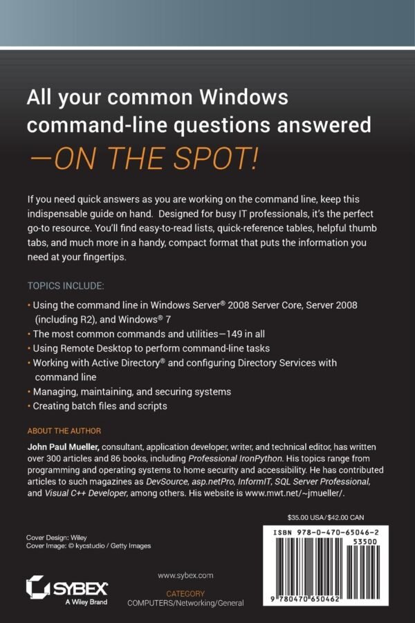 Windows Command Line Administration Instant Reference