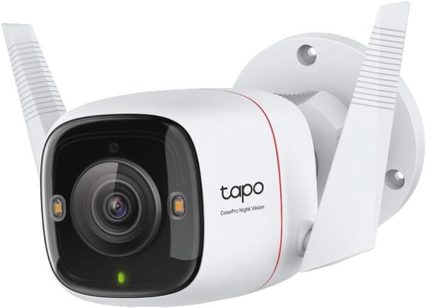 Tapo TP-Link ColorPro Wi-Fi Outdoor Camera | Plug-in | Daylight Tapo TP-Link ColorPro Wi-Fi Outdoor Camera | Plug-in | Daylight Clarity at Night | 2K QHD | Person/Pet/Vehicle Detection | Local/Cloud Storage | 127° FOV | Built-in Siren C325WB
