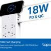 TP-Link Tapo Smart Plug Outlet Extender, Surge Protector, 18W Fast Charging, 3 Individual Smart Outlets, 1x USB-C & 2X USB-A, Smart Night Light, Works w/Apple HomeKit, Alexa & Google Home, Tapo P306