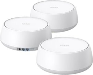 TP-Link Dual-Band BE5000 WiFi 7 Mesh Wi-Fi System (Deco BE25) | 4-Stream 5 Gbps | 240 Mhz Channels | Covers up to 6,600 Sq.Ft | 2X 2.5G Ports Wired Backhaul | VPN,MLO, AI-Roaming, HomeShield (3-Pack)