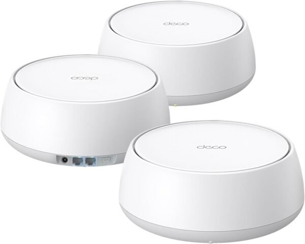 TP-Link Dual-Band BE5000 WiFi 7 Mesh Wi-Fi System (Deco BE25) TP-Link Dual-Band BE5000 WiFi 7 Mesh Wi-Fi System (Deco BE25) | 4-Stream 5 Gbps | 240 Mhz Channels | Covers up to 6,600 Sq.Ft | 2X 2.5G Ports Wired Backhaul | VPN,MLO, AI-Roaming, HomeShield (3-Pack)