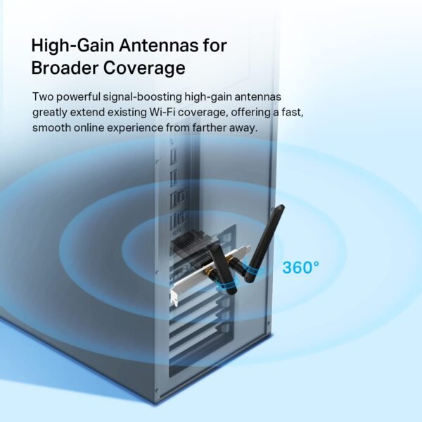 611qcQgPHAL._SL1500_.jpg TP-Link WiFi 6 PCIe WiFi Card for Desktop PC AX3000 (Archer TX55E), Bluetooth 5.2, WPA3, 802.11ax Dual Band Wireless Adapter with MU-MIMO, Ultra-Low Latency, Supports Windows 11, 10 (64bit) Only