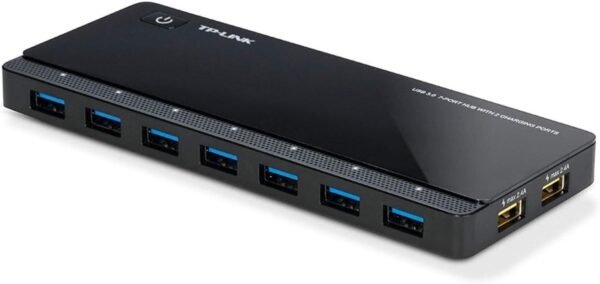 TP-Link Powered USB Hub 3.0 with 7 USB 3.0 Data Ports and 2 Smart Charging USB Ports. Compatible with Windows, Mac, Chrome & Linux OS, with Power On/Off Button, 12V/4A Power Adapter(UH720)
