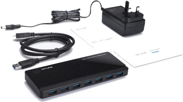 TP-Link Powered USB Hub 3.0 with 7 USB 3.0 Data Ports and 2 Smart Charging USB Ports. Compatible with Windows, Mac, Chrome & Linux OS, with Power On/Off Button, 12V/4A Power Adapter(UH720)