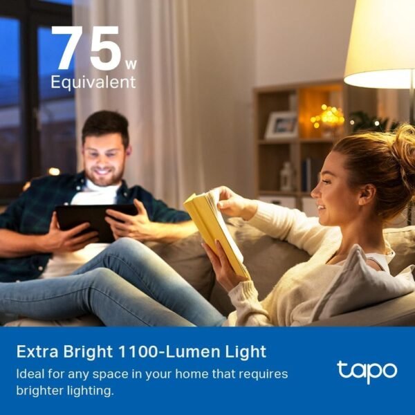 61PA3DzY6wL._AC_SL1000_.jpg Tapo TP-Link Smart Light Bulbs, 1100 Lumens High Brightness (75W Equivalent), Matter-Certified, 16M Colors WiFi Light Bulb, Dimmable, Works w/Siri, Alexa & Google Home, A19 E26, L535E(2-Pack)