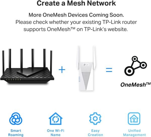 TP-Link AX3000 WiFi 6 Range Extender, PCMag Editor's Choice, Dual Band WiFi Repeater Signal Booster with Gigabit Ethernet Port, Access Point, APP Setup, OneMesh Compatible (RE715X)