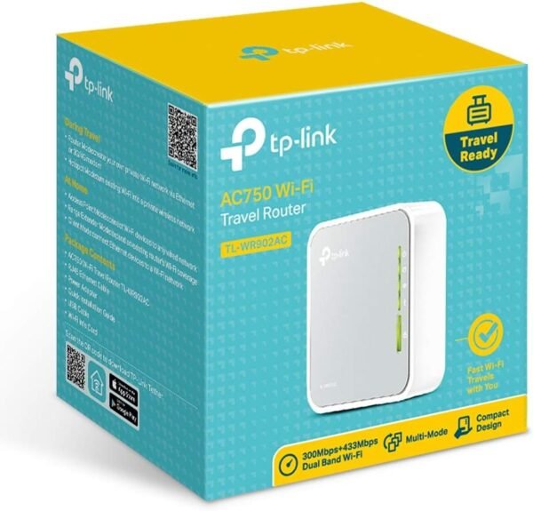 61pQFn0panL._AC_SL1000_.jpg TP-Link AC750 Wireless Portable Nano Travel Router(TL-WR902AC) - Support Multiple Modes, WiFi Router/Hotspot/Bridge/Range Extender/Access Point/Client Modes, Dual Band WiFi, 1 USB 2.0 Port