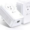 TP-Link AV1000 Powerline Ethernet Adapter Kit (TL-PA7017P KIT) - Passthrough, TP-Link AV1000 Powerline Ethernet Adapter Kit (TL-PA7017P KIT) - Passthrough, Noise Filtering, Gigabit Port, Plug Pair & Play, Network Adapter