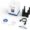 USB WiFi Adapter for Desktop PC, AC1900 WiFi Adapter Dual Band Wireless Network Adapter with 2.4GHz/5GHz High Gain Antennas, MU-MIMO, Supports Windows 11/10/8.1/8/7, XP, Mac OS 10.7-10.15