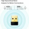 TP-Link Nano AC600 USB Wifi Adapter(Archer T2U Nano)- 2.4G/5G Dual Band Wireless Network Transceiver for PC Desktop, Travel Size, Supports Windows (11,10, 8.1, 8, 7, XP / Mac OS X 10.9-10.14)