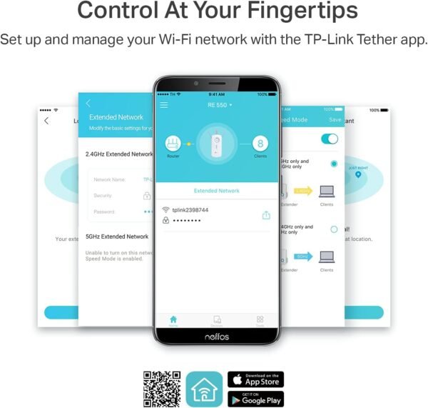 61uvUXLhJTS._AC_SL1500_.jpg TP-Link AC1900 WiFi Extender (RE550), Covers Up to 2800 Sq.ft and 35 Devices, 1900Mbps Dual Band Wireless Repeater, Internet Booster, Gigabit Ethernet Port