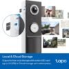 TP-Link Tapo Smart Video Doorbell Camera with Chime, Battery or Wired, 2K QHD Color Night Vison, No Monthly Fee, 180° Ultra-Wide Head-to-Toe View, Ring Call, Free AI Detection, Local Storage (D225)