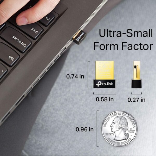 71OzVFrLbnL._AC_SL1500_.jpg TP-Link USB Bluetooth Adapter for PC, Bluetooth 4.0 Dongle Receiver, Plug & Play, Nano Size, EDR & A2DP Technology, Supports Windows 11/10/8.1/8/7/XP for Desktop, Laptop, PS4/ Xbox Controllers (UB400)